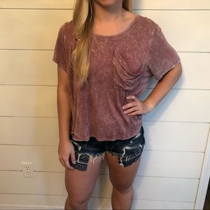 Acid Wash Pocket Tee